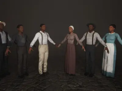 Low Poly Historic African Americans Low-poly 3D model