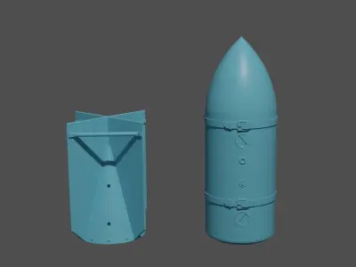 Luftwaffe WWII Bombs and Crates 3D print model