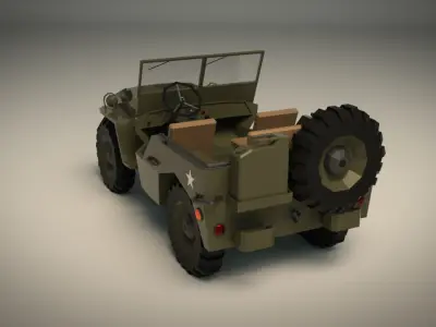 Low Poly Military Jeep 01 Low-poly 3D model