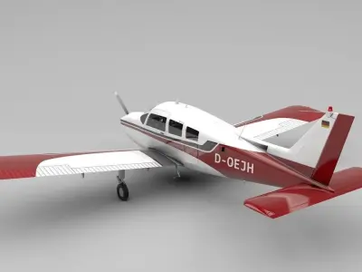 Beechcraft C-23 Sundowner Airplane Low-poly 3D model