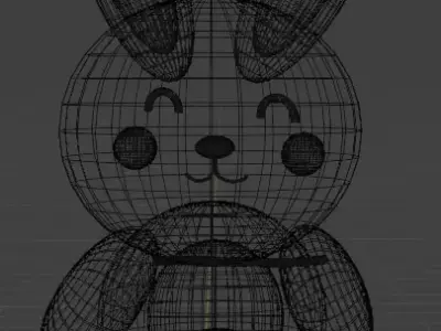 Low Poly Cute Bunny Character 3D Model 3D model