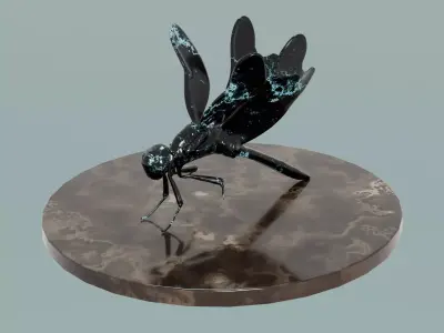 House Decoration Dragonfly Statue Low-poly 3D model