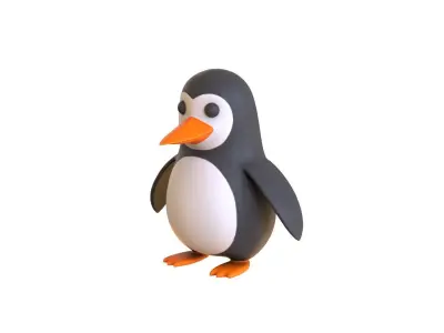 Cartoon Penguin v004 Low-poly 3D model