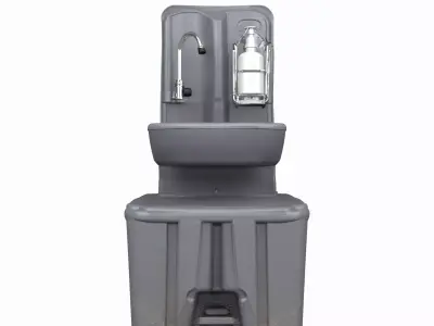 Compact Outdoor Handwash Station with Foot Pump 3D Model 3D model