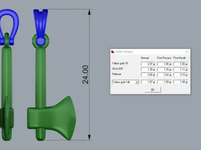 Axe pendant 3D print model