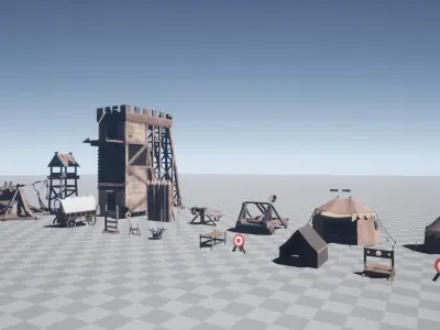 Medieval Battlefield Pack Low-poly 3D model