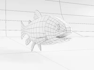 Rainbow trout fish 3d model  Low-poly 3D model