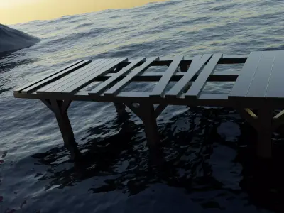 wood Pier Free 3D model