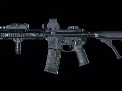 MK18 Assault Rifle Low-poly 3D model