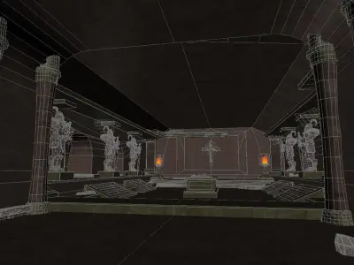 Tombs underground palaces coffins crypts 3D model