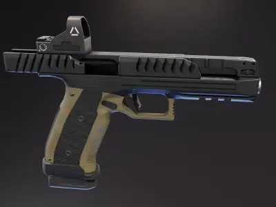 Laugo Alien Pistol Low-poly 3D model