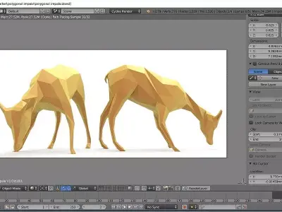 Polygonal female impala Free 3D model