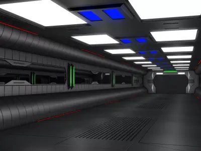 Sci Fi Futuristic Corridor 3D model purchase