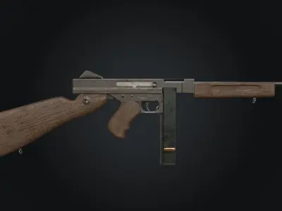 M1A1 Thompson Submachine gun Low-poly 3D model purchase