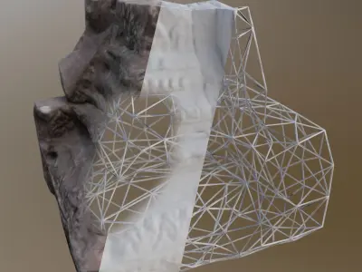 Pillar Base Asymmetric Ancient Low-poly 3D model