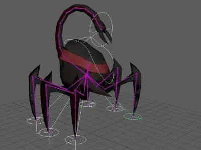 Spider Mecha Low-poly 3D model