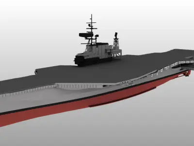 USS MIDWAY CV41 Aircraft carrier print ready model 3D print model