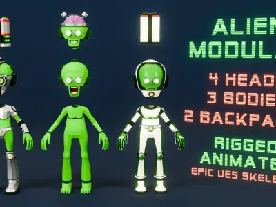 Alien Modular - low-poly stylized Low-poly 3D model