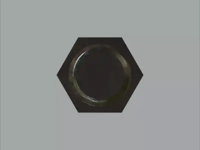 Steel Stained Hex M10 High Detail Bolt with 4K PBR Textures 3D model
