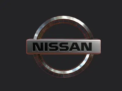 Nissan low poly metallic logo Free low-poly 3D model