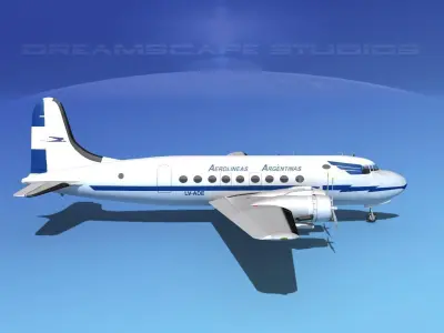 Douglas DC-4 Aerolineas Argentinas 3D model