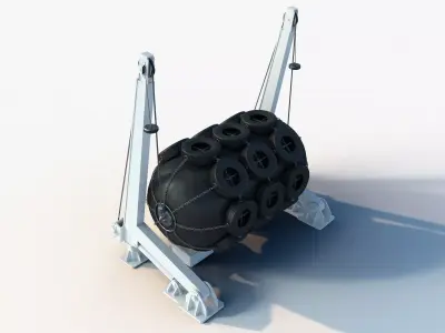 Pneumatic Fender with Davit 3D model