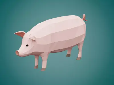 Stylized PIG Low-poly 3D model