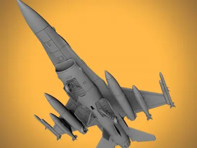 F-16 FIGHTING FALCON SCALE 1-48 FULL ARMAMENT 3D print model