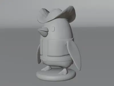 Cowboy penguim for 3D printing 3D print model 3D model