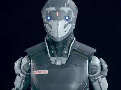 Robot R32 Low-poly 3D model