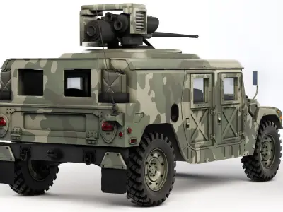 Humvee Military M242 Bushmaster 1989 3D model