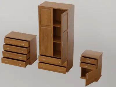 Wooden Storage Furniture 3D model