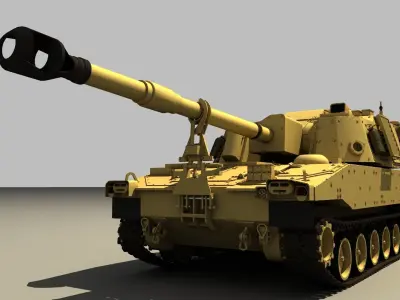 Paladin military tank Free 3D model