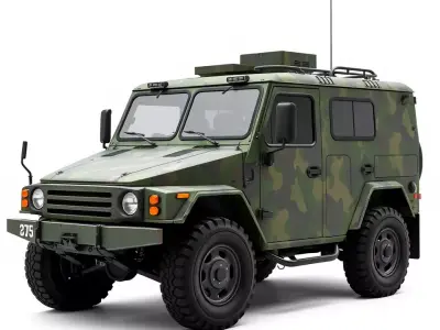 Camouflage Armored Vehicle model pack Low-poly 3D model