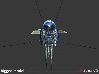 Low Poly Shrimp 3D model  Rigged Low-poly 3D model