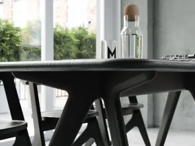  Replica Rounded Table Model, Black 