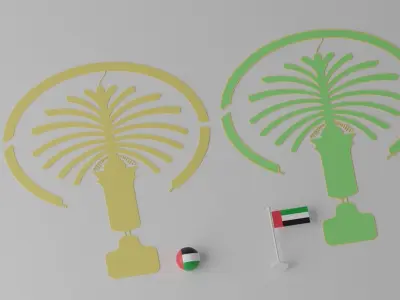 The Palm Jumeirah Island Dubai UAE 3D model