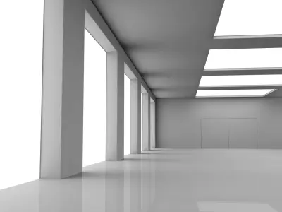 Empty Modern Warehouse 3D model