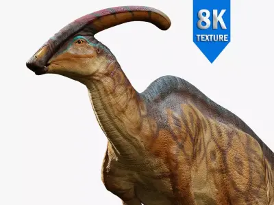 Parasaurolophus Low-poly RIG Low-poly 3D model