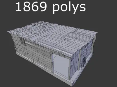 metal plates hut Low-poly 3D model
