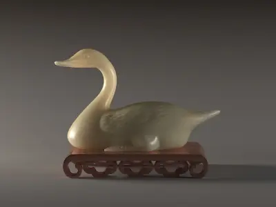 muteswan goose swan animal mammal wild realistic 3D model