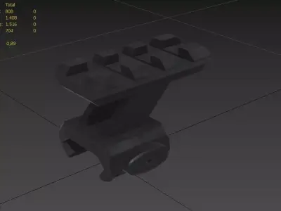 Gun Rail Mount M01 Low-poly 3D model