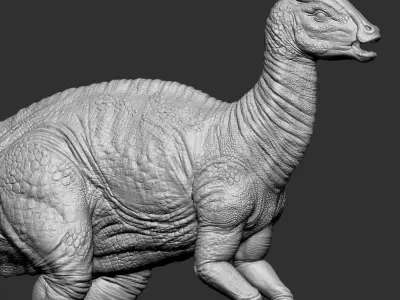 PARASAUROLOPHUS dinosaur statue Free 3D print model