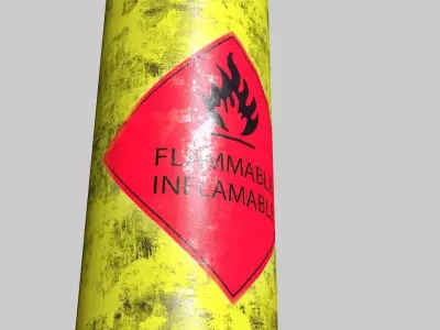 Portable Gas Cylinder Low-poly 3D model