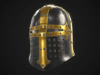 Knight Helmet 04 Low-poly 3D model