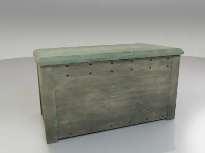 Worn Wooden Chest Low-poly 3D model