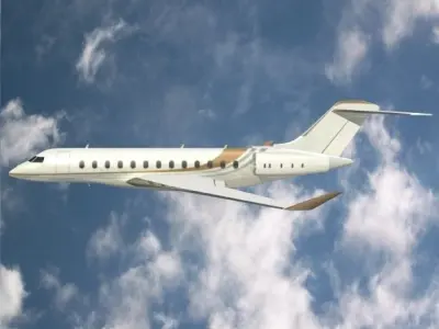 Bombardier global 8000 luxury jet Low-poly 3D model
