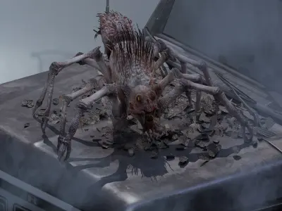 Gray Widower Low-poly 3D model