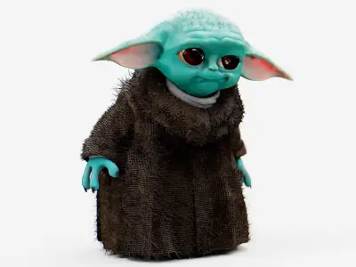 BABY YODA  Rigged for Unreal Engine - Unity - MIXAMO  3D model