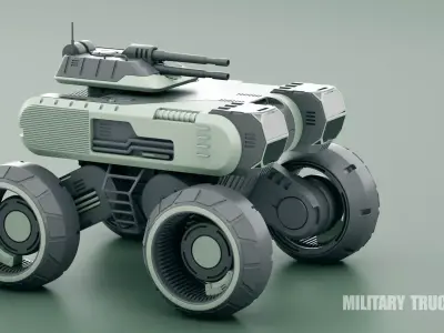 Military Truck B-1 Rigged 3D model